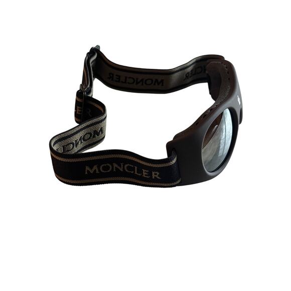 Moncler ML0051 50C Brown Ski Goggles Branded Round - Picture 2 of 5
